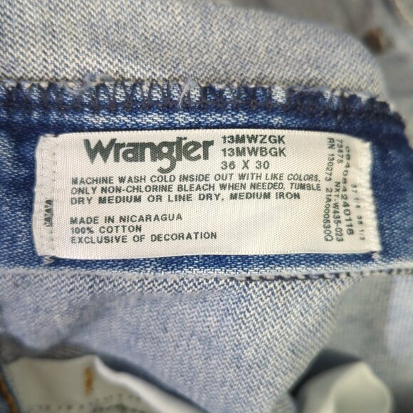 Wrangler Jeans Men's 36x30 Fits 34x30 Blue 13MWZ Cowboy Cut Western Cowboy Rodeo - Picture 9 of 10